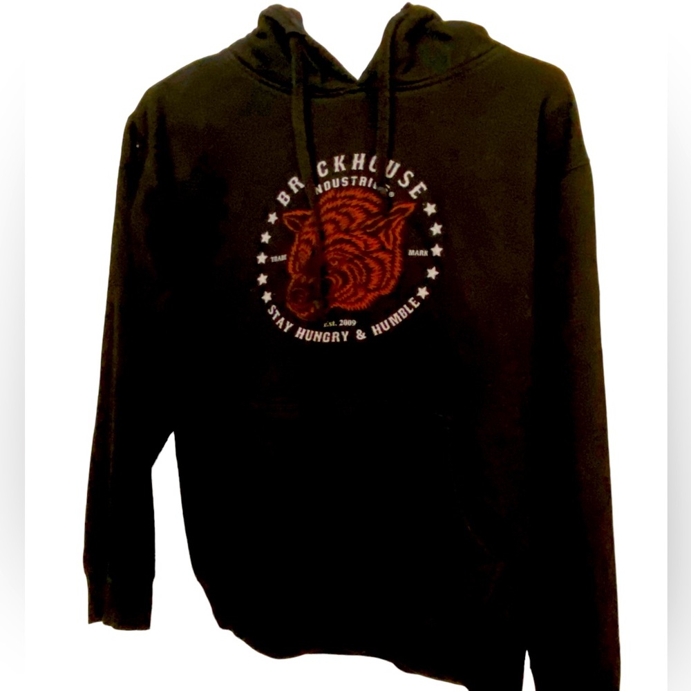 Retro Brickhouse Industry Men’s S Black Hoodie Stay Hungry Boar SKATE